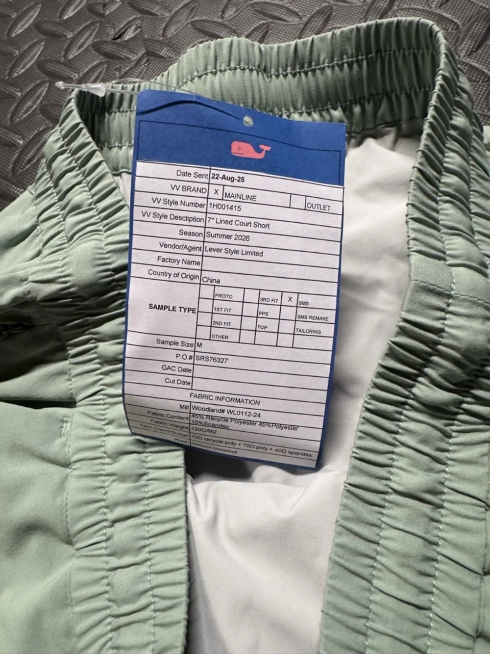 Vineyard Vines Lined Court Shorts Green 7” Performance Athletic Mens M NWT